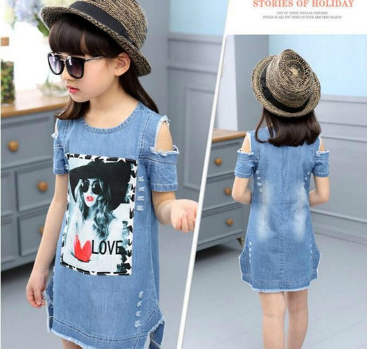 Vestido Denim Strapless para Niña - Diseño Verano - Image 9