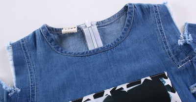 Vestido Denim Strapless para Niña - Diseño Verano - Image 10