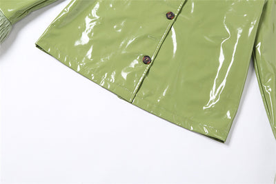 Chaqueta de Cuero Slim con Cuello de Piel - Abrigo Cálido de Botón Único para Mujer - Image 24