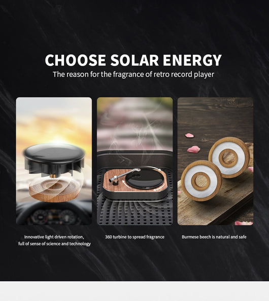 Difusor Aromático Solar con Tocadiscos Giratorio para Auto - Image 9