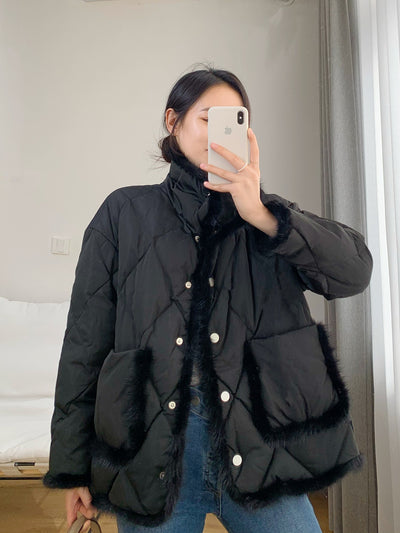 Chaqueta Corta Mujer con Plumón de Pato y Detalles de Visón - Image 15