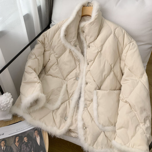 Chaqueta Corta Mujer con Plumón de Pato y Detalles de Visón - Image 20