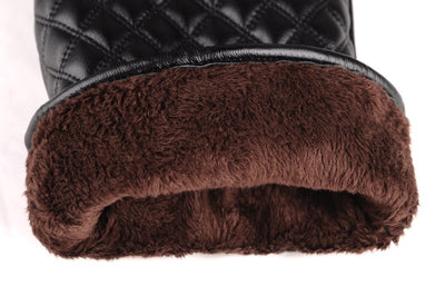 Guantes de Cuero PU para Hombre con Bordado de Enrejado - Image 12