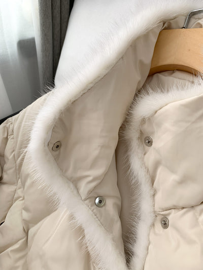 Chaqueta Corta Mujer con Plumón de Pato y Detalles de Visón - Image 24