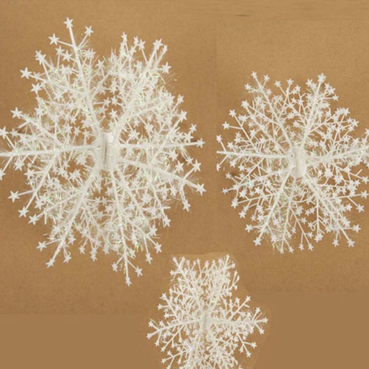 Copos de Nieve Decorativos de Plástico Cepillado para Navidad - Image 6