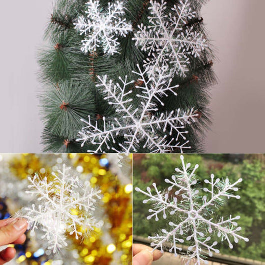 Copos de Nieve Decorativos de Plástico Cepillado para Navidad - Image 7