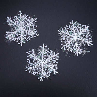 Copos de Nieve Decorativos de Plástico Cepillado para Navidad - Image 10
