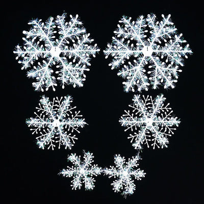 Copos de Nieve Decorativos de Plástico Cepillado para Navidad - Image 12