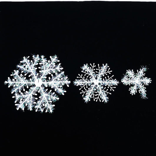 Copos de Nieve Decorativos de Plástico Cepillado para Navidad - Image 19