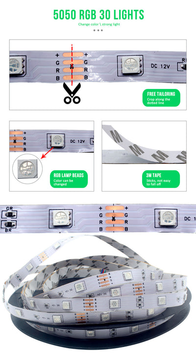 Barra de Luz LED RGB Inteligente 10M con Control por App - 24 Teclas - Image 16
