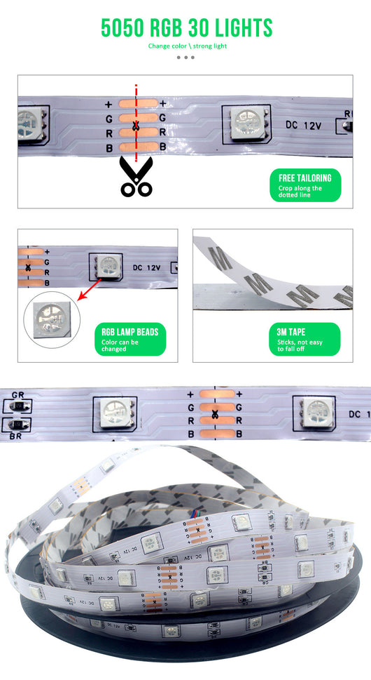 Barra de Luz LED RGB Inteligente 10M con Control por App - 24 Teclas - Image 16