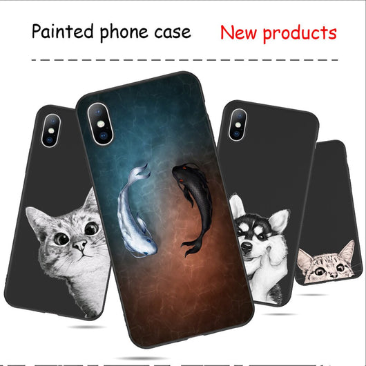 Funda para celular con diseño adorable de gatos, perros y peces - Image 3