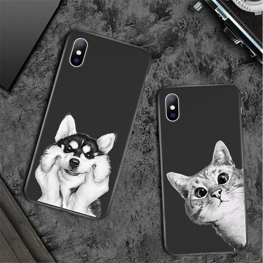 Funda para celular con diseño adorable de gatos, perros y peces - Image 9