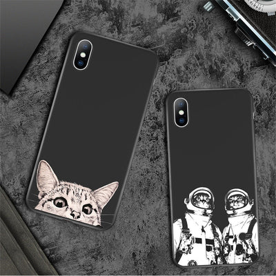 Funda para celular con diseño adorable de gatos, perros y peces - Image 10