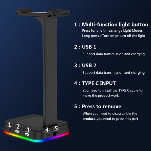 Soporte Gaming con Iluminación RGB Cambiante de Color - Image 8