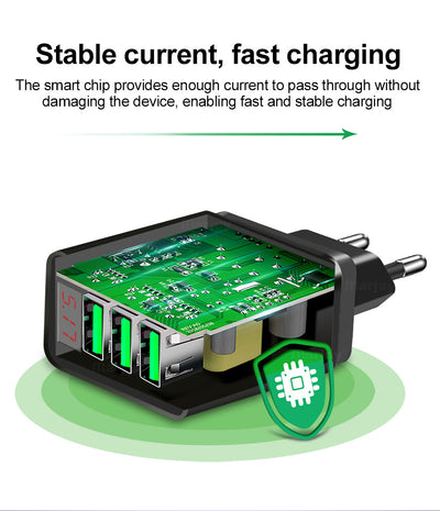Cargador USB Triple Puerto con Pantalla LED 3A - Image 12