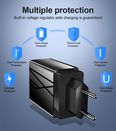 Cargador USB Triple Puerto con Pantalla LED 3A - Image 13