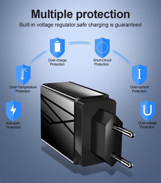 Cargador USB Triple Puerto con Pantalla LED 3A - Image 13