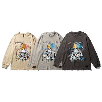Playera Holgada Hip Hop para Parejas de Manga Larga - Image 21