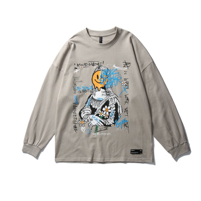 Playera Holgada Hip Hop para Parejas de Manga Larga - Image 22