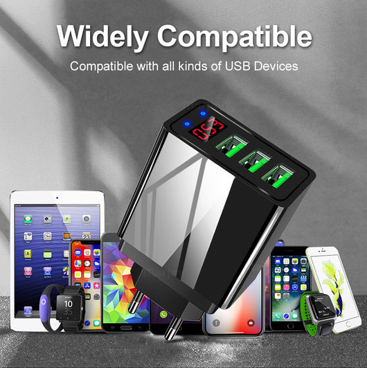 Cargador USB Triple Puerto con Pantalla LED 3A - Image 15