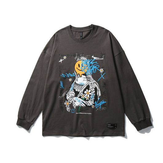 Playera Holgada Hip Hop para Parejas de Manga Larga - Image 28