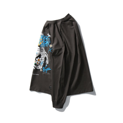 Playera Holgada Hip Hop para Parejas de Manga Larga - Image 30
