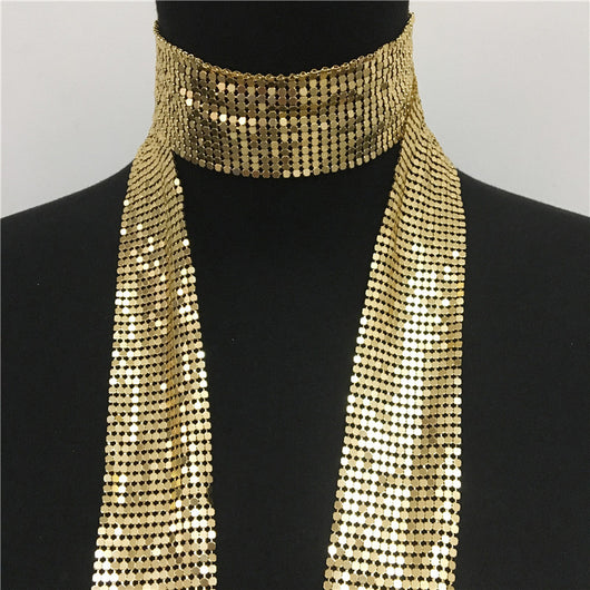 Collar de Lentejuelas con Empalme Metálico - Joyería Elegante - Image 8