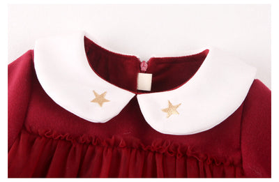 Vestido de Otoño para Niña en Lana Gruesa Rojo - Image 8