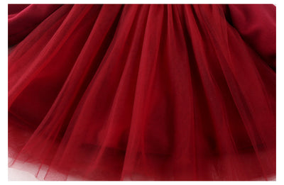 Vestido de Otoño para Niña en Lana Gruesa Rojo - Image 9