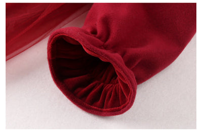 Vestido de Otoño para Niña en Lana Gruesa Rojo - Image 10