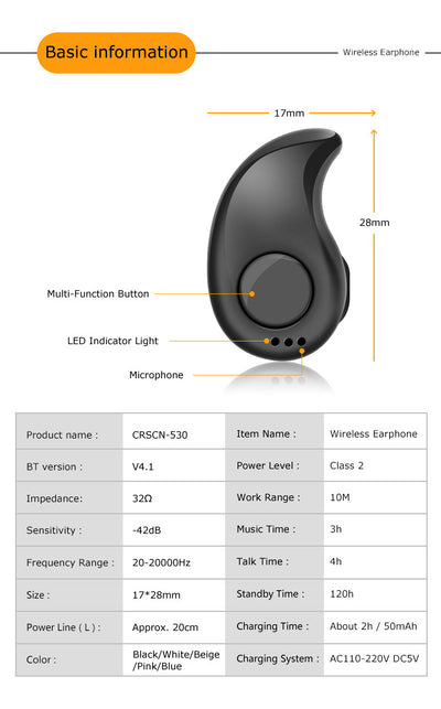 Auriculares Bluetooth Inalámbricos Mini Estéreo In Ear - Image 8