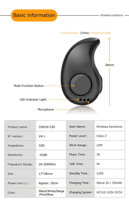 Auriculares Bluetooth Inalámbricos Mini Estéreo In Ear - Image 8