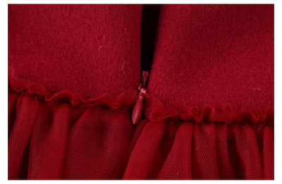 Vestido de Otoño para Niña en Lana Gruesa Rojo - Image 12