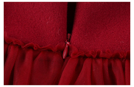 Vestido de Otoño para Niña en Lana Gruesa Rojo - Image 12