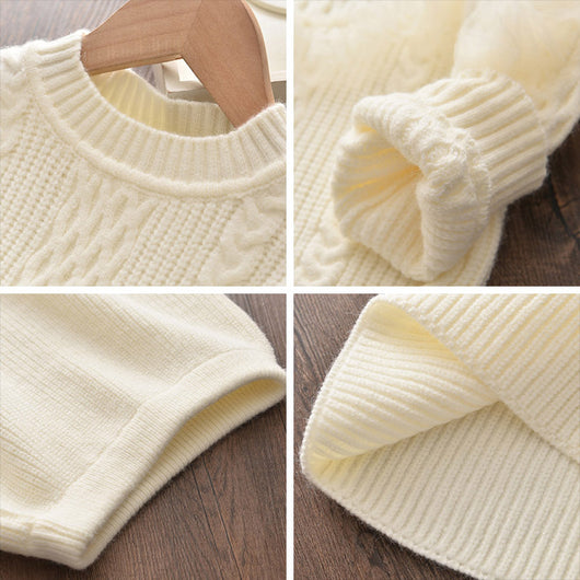 Conjunto de Suéter y Falda Coreano para Niñas - Diseño Elegante Otoño Invierno - Image 4