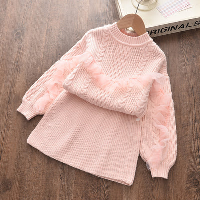 Conjunto de Suéter y Falda Coreano para Niñas - Diseño Elegante Otoño Invierno - Image 7
