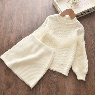 Conjunto de Suéter y Falda Coreano para Niñas - Diseño Elegante Otoño Invierno - Image 8