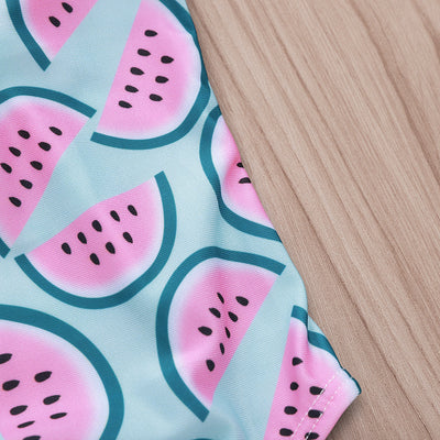 Traje de Baño Infantil con Estampado de Sandía y Encaje Floral - Image 11