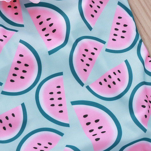 Traje de Baño Infantil con Estampado de Sandía y Encaje Floral - Image 12