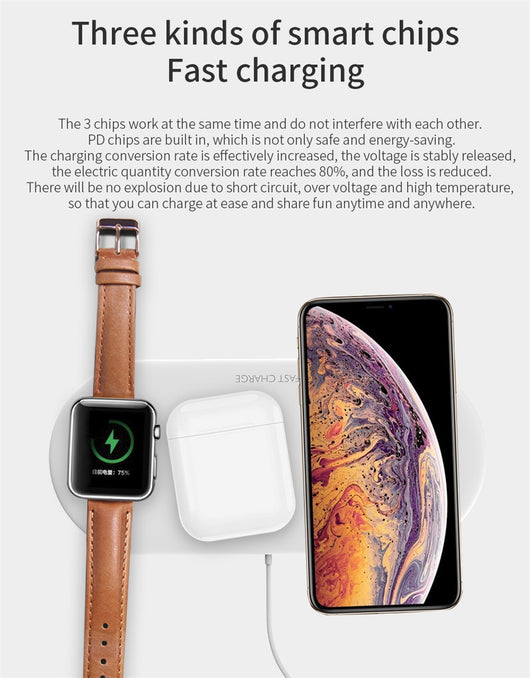 Cargador Inalámbrico 3 en 1 para iPhone, Apple Watch y AirPods - Image 13