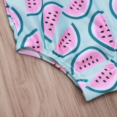 Traje de Baño Infantil con Estampado de Sandía y Encaje Floral - Image 13