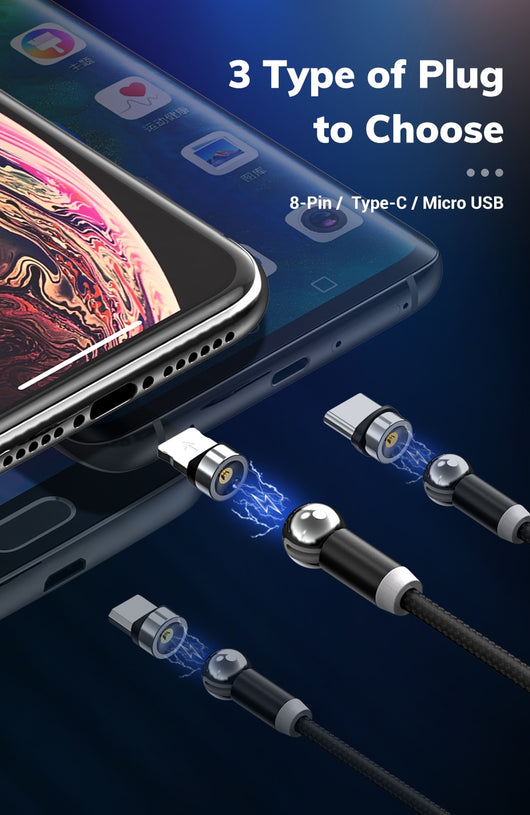 Cable de Carga Magnético 360° - Rotación Total Compatible - Image 14