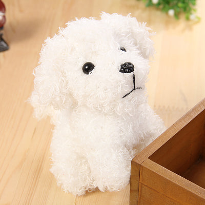 Small brown fluffy plush toy resembling a poodle or teddy dog, with black button eyes and nose, sitting. - Image 10