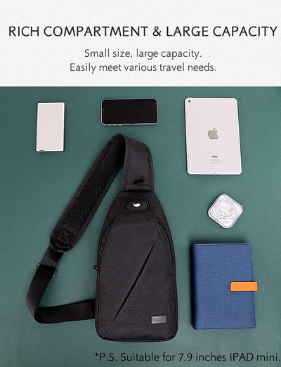 Mochila Pecho Deportiva para Hombre con Compartimento iPad y Compatibilidad Apple - Image 9