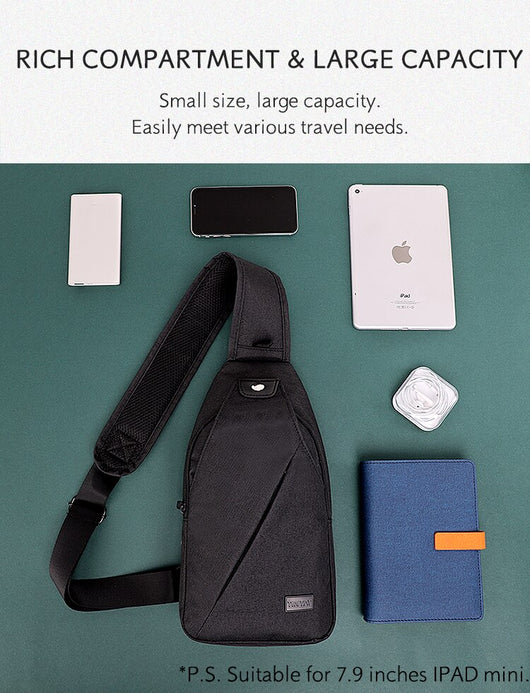 Mochila Pecho Deportiva para Hombre con Compartimento iPad y Compatibilidad Apple - Image 9