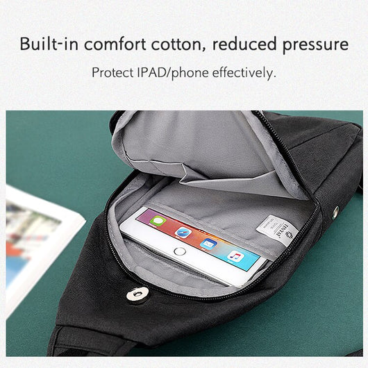 Mochila Pecho Deportiva para Hombre con Compartimento iPad y Compatibilidad Apple - Image 12
