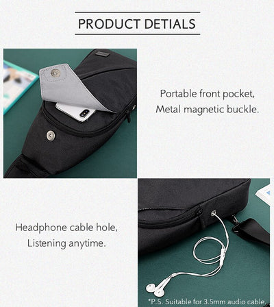 Mochila Pecho Deportiva para Hombre con Compartimento iPad y Compatibilidad Apple - Image 13
