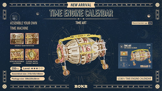 Calendario Motor 3D Robotime ROKR - Puzzle de Madera Interactivo para Niños - Image 8