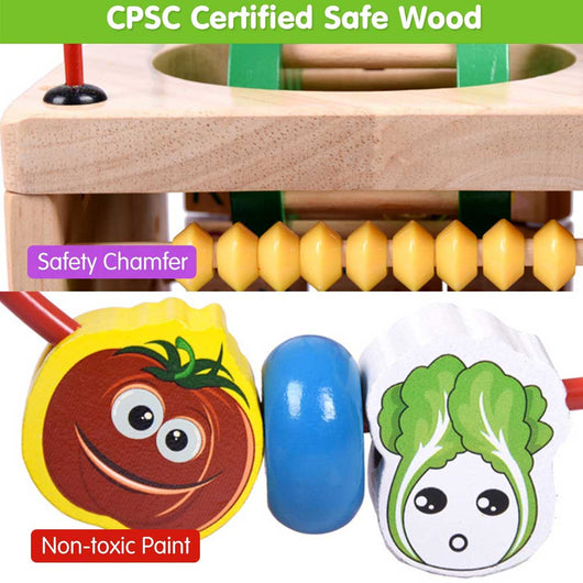 Puzzle de Escarabajo de Madera con Cuentas Grandes para Niños - Image 11